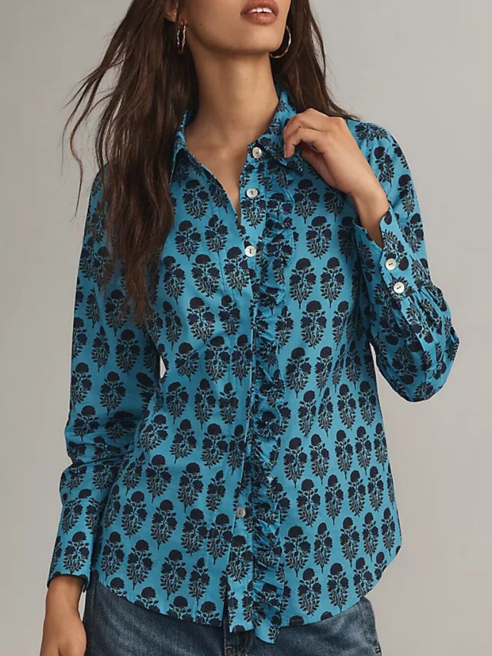 Hope for Flowers by Tracy Reese Organic Cotton Ruffle Blouse | Size Medium